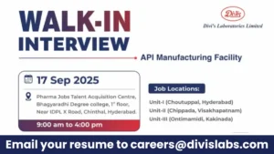 Divi's Laboratories Limited Walk-in Interview