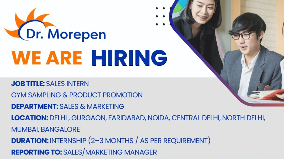 Dr. Morepen is Hiring a Sales Intern in Multiple Cities