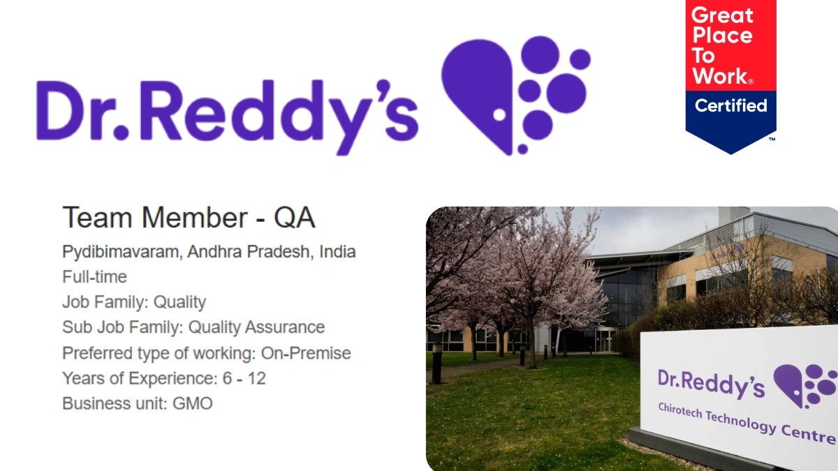 Dr. Reddy's Laboratories Hiring in QA