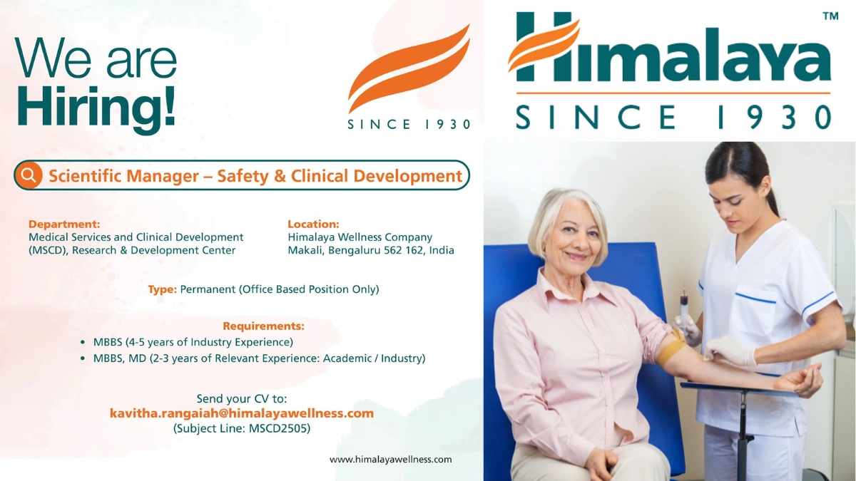 Himalaya Wellness Company Hiring – Scientific Manager, Safety & Clinical Development