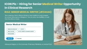 ICON Plc - Hiring for Senior Medical Writer Opportunity in Clinical Research