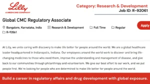 Lilly Careers – Hiring Global CMC Regulatory Associate