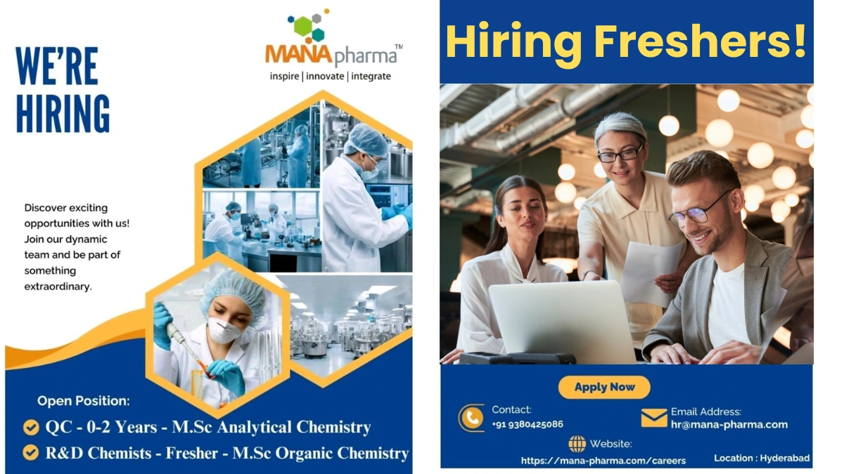 Mana Pharma Hiring Freshers for Quality Control and R&D Roles