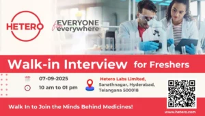 On 7th Sep @ Hetero Walk-In Interview for Freshers – QA, QC, Production & Maintenance Jobs