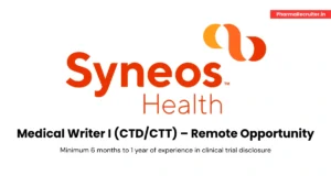 Syneos Health Hiring Medical Writer I – Remote Opportunity