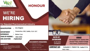 VLR Facilitators Pvt. Ltd. Walk-In Interview – Pharmaceutical Jobs in Hyderabad