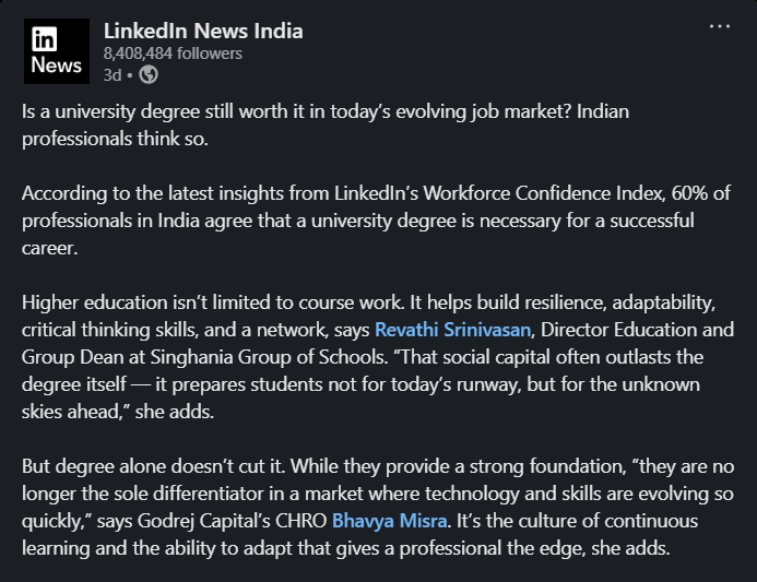 LinkedIn News India Post
