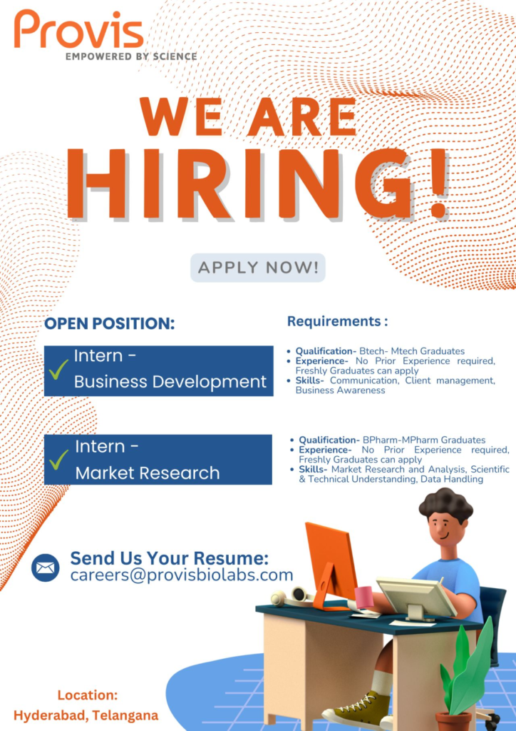Provis Biolabs Hiring – Internship Opportunities in Business Development and Market Research