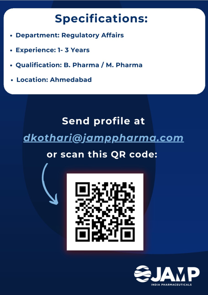 JAMP India Pharmaceuticals is Hiring Officer/Senior Officer – Regulatory Affairs (Biosimilars)