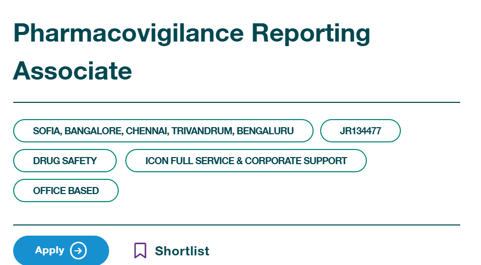ICON plc Hiring a Pharmacovigilance Reporting Associate - Office-Based Roles in India and Bulgaria