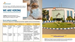 Amneal Pharmaceuticals - Job Openings for Sr. Executive in Injectable Manufacturing