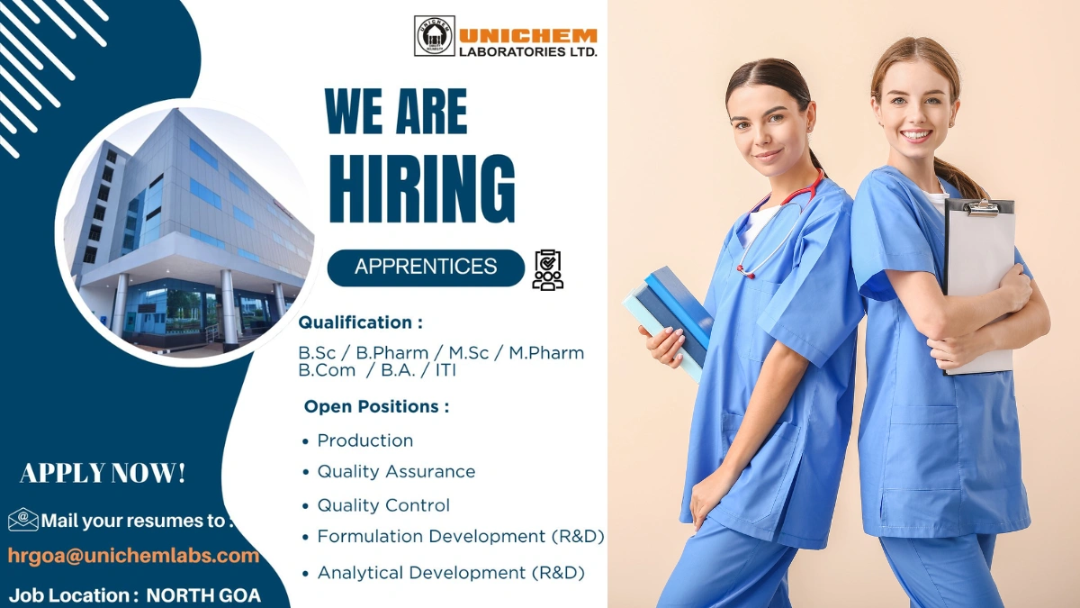 Apprenticeship @ Unichem Laboratories Entry-Level Pharma Jobs in North Goa