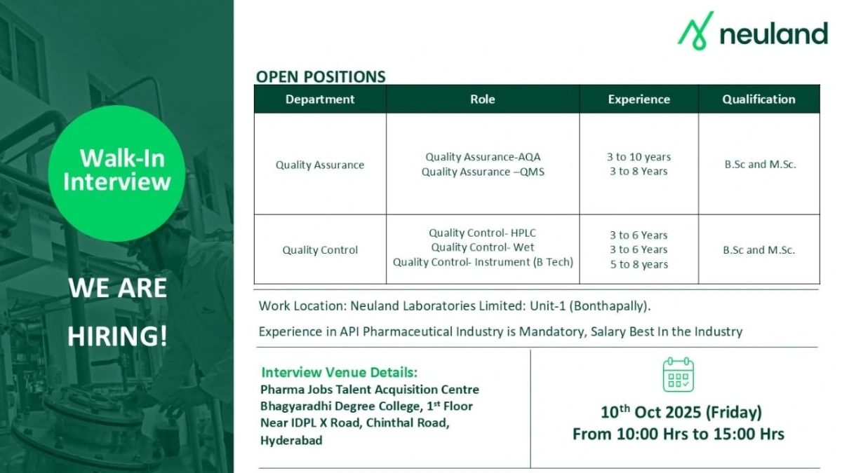 Neuland Laboratories Walk in Interview