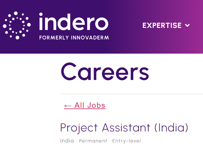 Indero India Hiring Freshers – Project Assistant (Clinical Research)