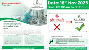 Alivus Life Sciences is Hiring for QA and Warehouse Roles on 18th Nov