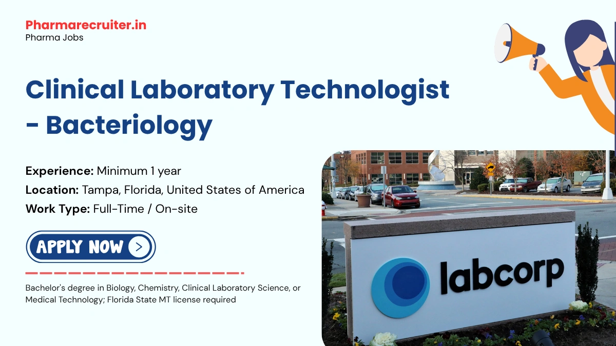 Labcorp Hiring for Clinical Laboratory Technologist - Bacteriology