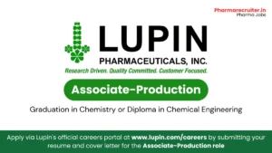 Lupin is Actively Hiring for Associate-Production