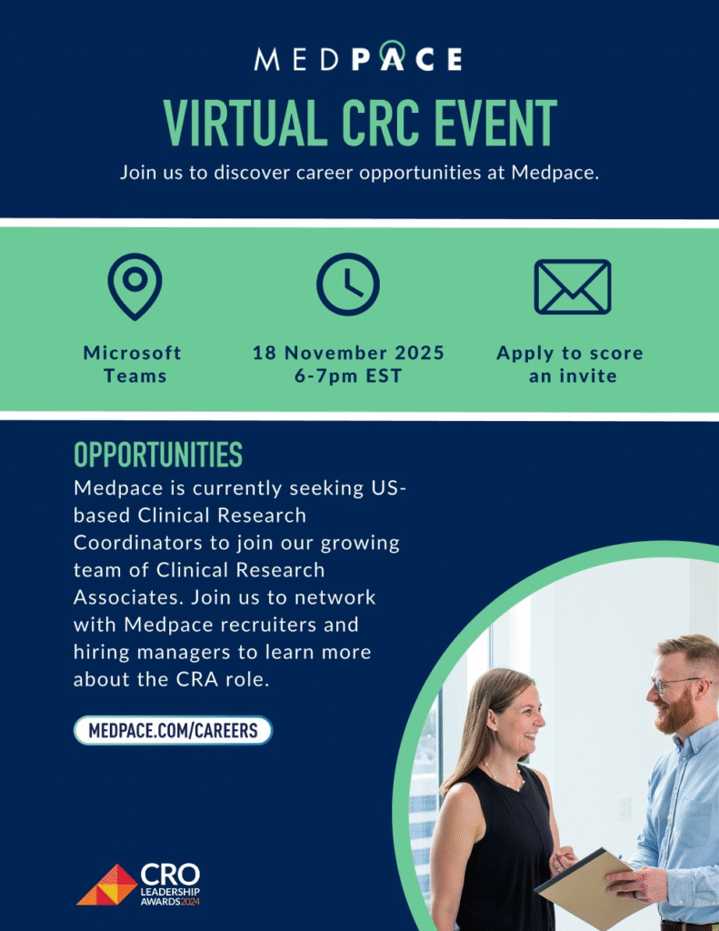 Medpace Virtual Networking Event for Clinical Research Coordinators on 18th Nov