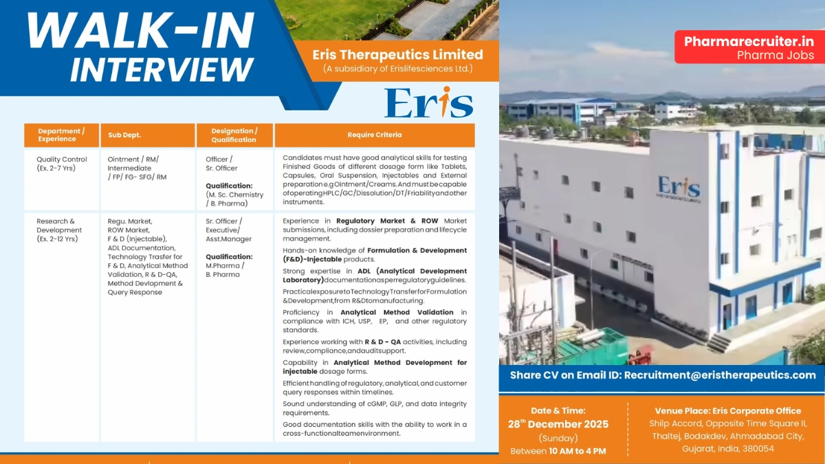 Eris Therapeutics Walk-in Interview