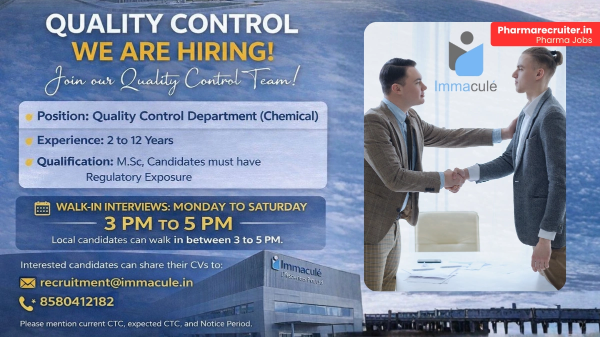 Immacule Lifesciences Walk in Drive