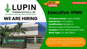 Lupin Hiring for Executive-IPMG