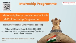 Materiovigilance programme of India (MvPI) Internship Programme