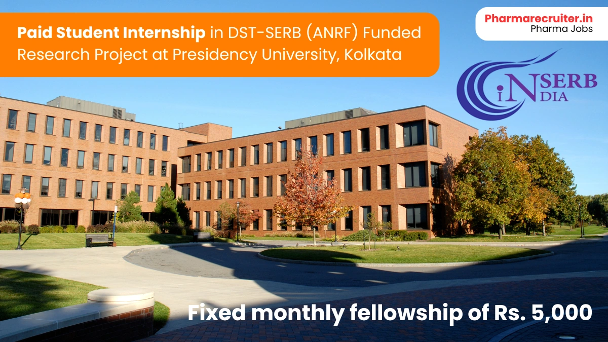 Paid Student Internship in DST-SERB (ANRF) Funded Research Project at Presidency University, Kolkata