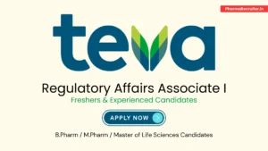 Teva Pharmaceuticals Hiring for Regulatory Affairs Associate (1-3 Years Exp)