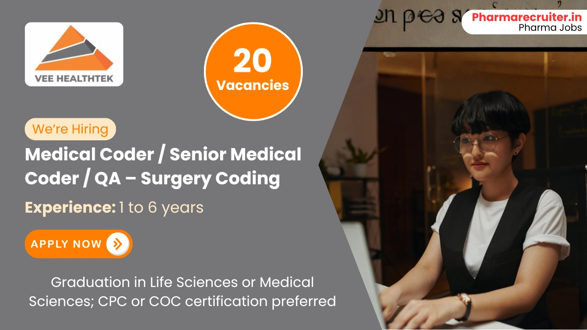Vee Healthtek Hiring for Medical Coder, Senior Medical Coder & QA Jobs in Surgery Coding