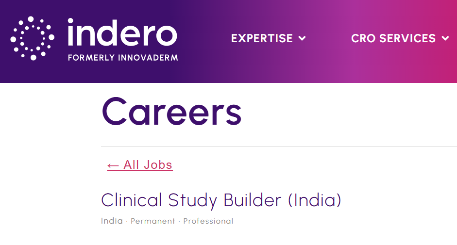 Indero is Actively Hiring for Clinical Study Builder