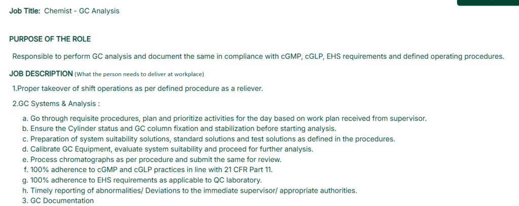 Neuland Laboratories Hiring Chemist - GC Analysis: QC Pharma Jobs in Hyderabad