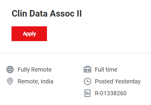 Thermo fisher Scientific Hiring Clinical Data Associate II (R-01338259)