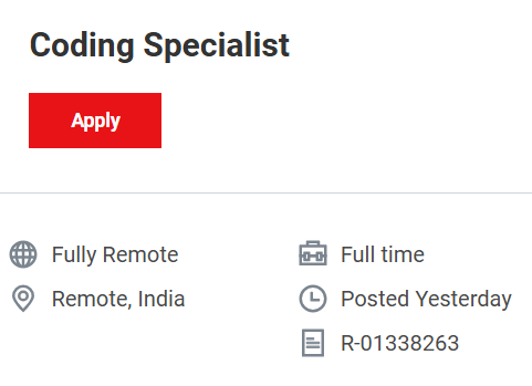 Thermo Fisher Scientific Hiring for Coding Specialist