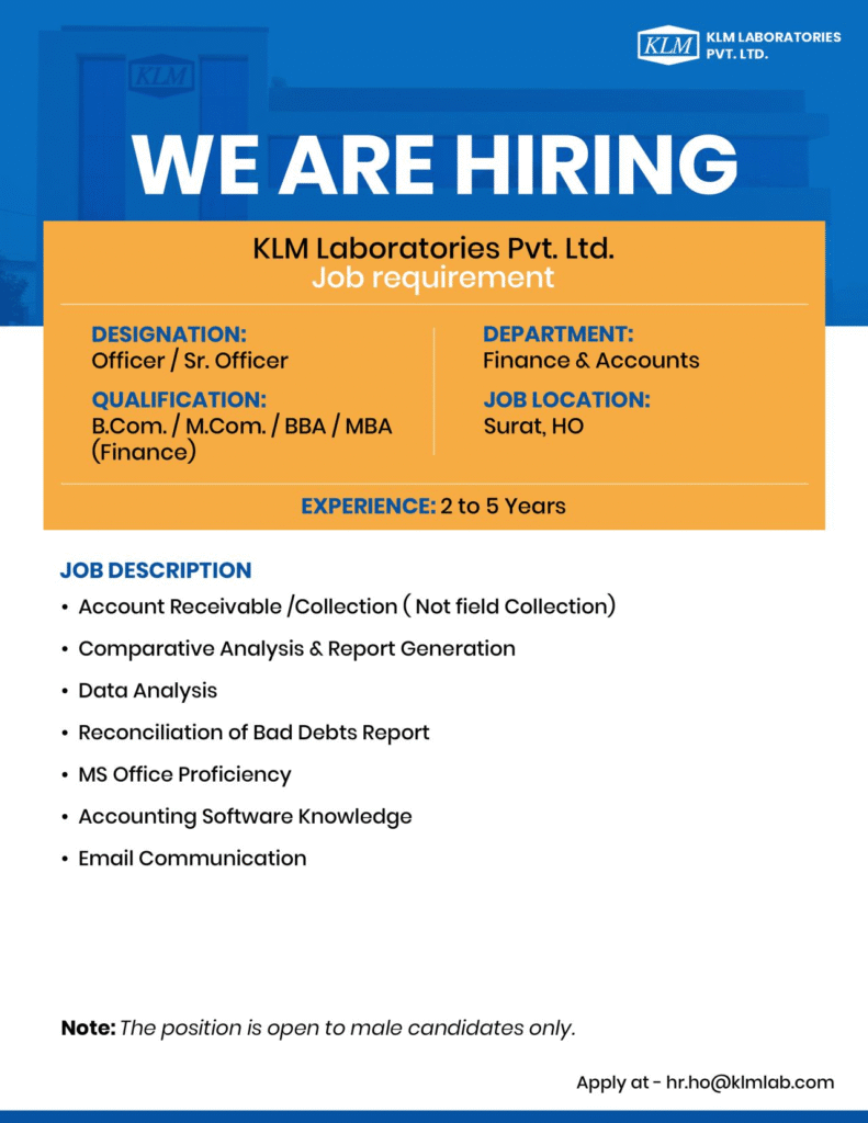 KLM Laboratories Pvt. Ltd. Hiring