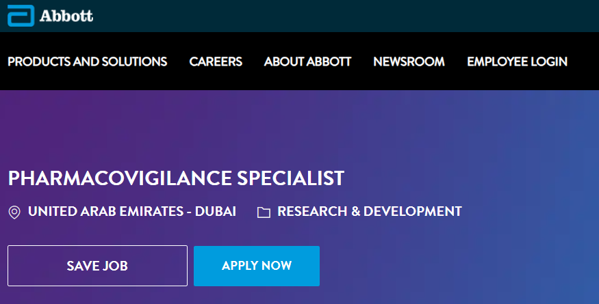 Pharmacovigilance Specialist Job at Abbott – Dubai, UAE
