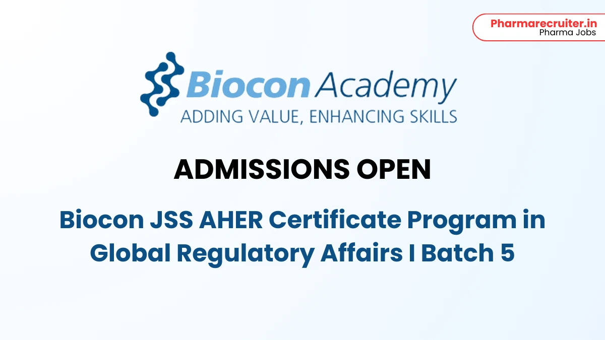 Biocon JSS AHER Certificate Program