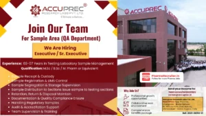 Accuprec Research Labs is Hiring An Executive & Sr. Executive in the QA Department