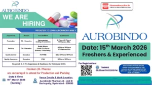 Aurobindo Pharma Walk-in Interview 2026