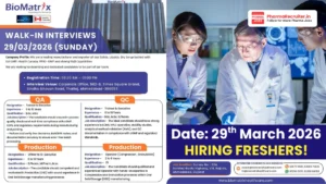 BioMatrix Healthcare Walk-in Interviews – Trainee to Executive Roles