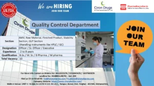 Ciron Drugs Walk-In Interview for Quality Control Jobs