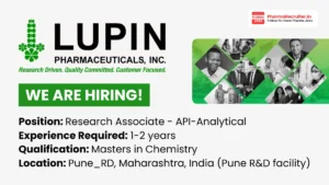 Limited is hiring a Research Associate in API-Analytical