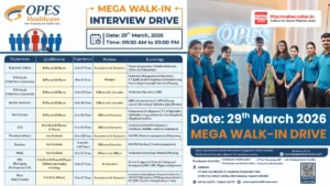 Opes Healthcare Mega Walk-in Interview Drive – Multiple Positions in Regulatory Affairs, Production, QA, F&D, ADL, Warehouse & More
