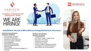 Sapigen Biologix (Bharat Biotech) – Multiple Senior Roles in Production, QC & QA