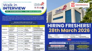 Stallion Laboratories Walk-in Interview on 28 March 2026
