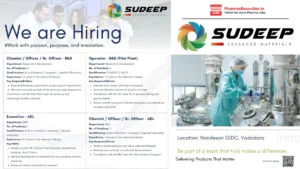 Sudeep Advanced Materials Walk-in Recruitment Drive 2026