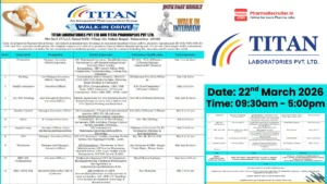 Titan Laboratories Walk-In Interview for Pharma Jobs in Production, QA, QC & More