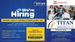 Titan Laboratories Walk-In Interview on 13th March 2026