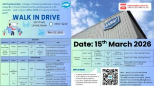 USV Private Limited Walk-in Drive – QC, QA, Production & Engineering Roles