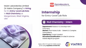 Viatris Internship – R&D Chemistry Intern