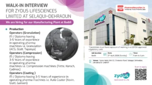 Zydus Lifesciences Walk-in Interview 2026